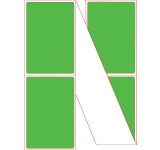 FanFold 4" x 6" Fluorescent Green Direct Thermal Labels - Perforated