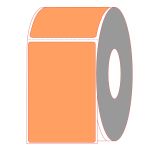 4" x 6" Fluorescent Orange Direct Thermal Labels - Perforated