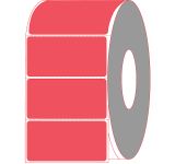 4" x 2" Red Thermal Transfer Labels - Perforated