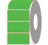 4" X 2" Fluorescent Green Thermal Transfer Labels - Perforated