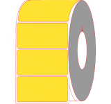 4" x 2" Fluorescent Yellow Thermal Transfer Labels - Perforated