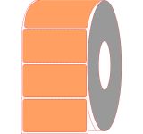 4" x 2" Fluorescent Orange Thermal Transfer Labels - Perforated