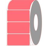 4" x 2" Fluorescent Red Thermal Transfer Labels - Perforated