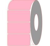 4" x 2" Pastel Pink Thermal Transfer Labels - Perforated