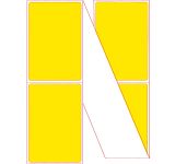 Fanfold 4" x 6" Pantone Yellow Thermal Transfer Labels - Perforated