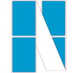 Fanfold 4" x 6" Fluorescent Blue Thermal Transfer Labels - Perforated