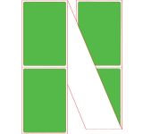 Fanfold 4" x 6" Fluorescent Green Thermal Transfer Labels - Perforated