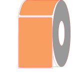 4" x 6" Fluorescent Orange Thermal Transfer Label - Perforated