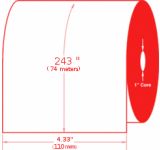 4.33” x 243’ Thermal Wax Ribbon