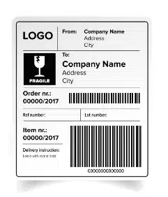 a thermal label with barcode